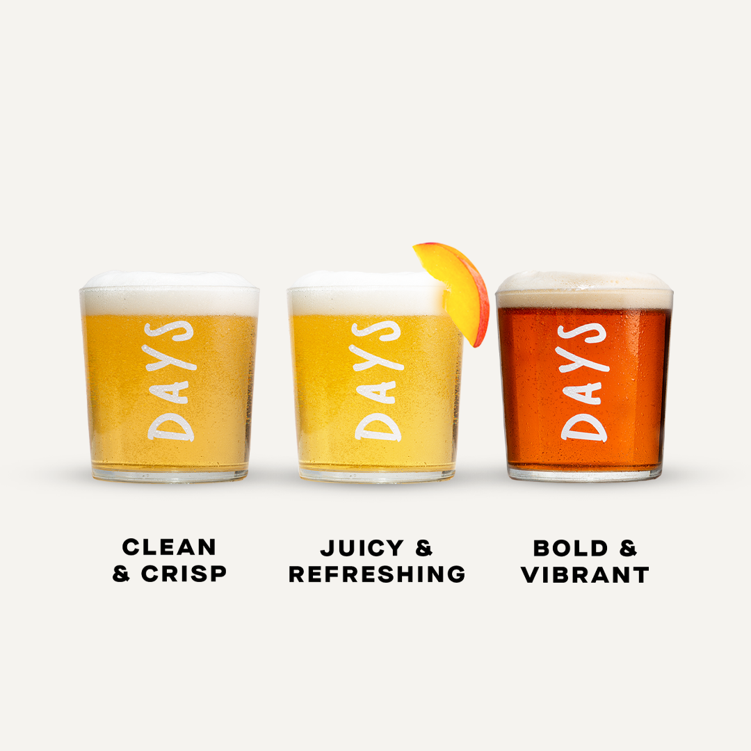 DAYS MIXED LAGER, PALE ALE & PEACH CANS PACK